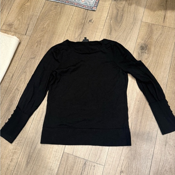 Talbots Tops - Talbots pure merino wool black large women’s blouse long sleeve